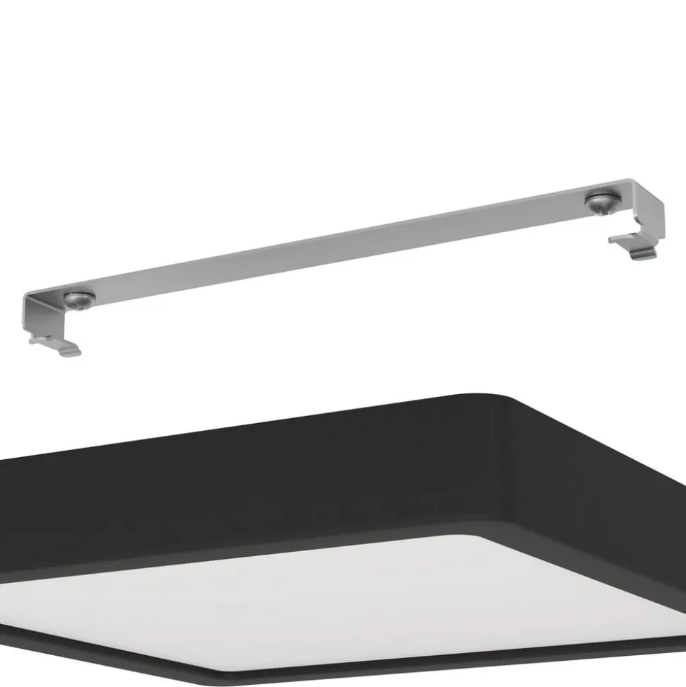 LED-loftslampe Fueva 5 IP44 3000K sort 21x21cm
