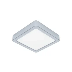 LED-loftslampe Fueva 5 IP44 3000K krom 16x16cm