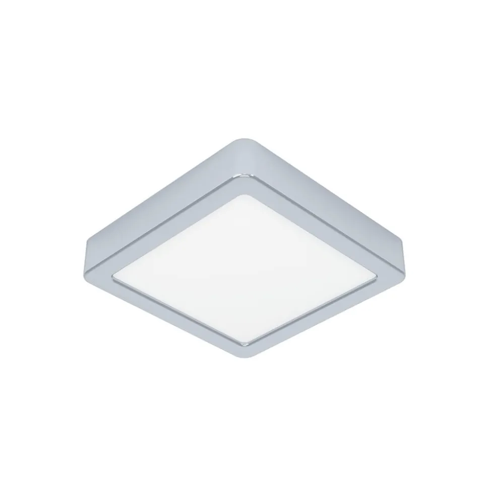 LED-loftslampe Fueva 5 IP44 3000K krom 16x16cm