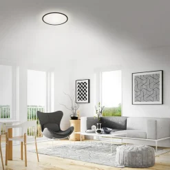 LED-loftslampe Lana, baggrundsbelyst effekt Ø28 sort