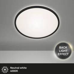 LED-loftslampe Lana, baggrundsbelyst effekt Ø28 sort