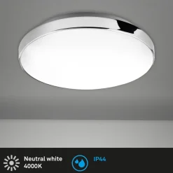 LED-loftslampe Malbona, kromramme, Ø 28,5 cm