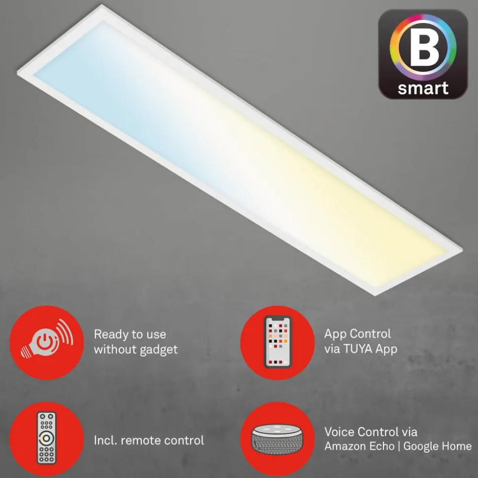 LED-loftslampe Piatto S dæmpbar CCT hvid 100x25cm
