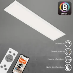 LED-loftslampe Piatto S dæmpbar CCT hvid 100x25cm
