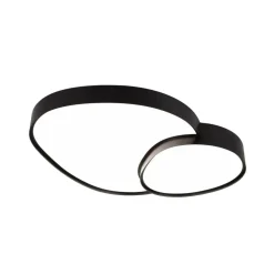 LED-loftslampe Rise, sort, 77 x 63 cm, CCT, dæmpbar