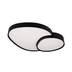 LED-loftslampe Rise, sort, 77 x 63 cm, CCT, dæmpbar