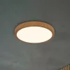 LED-loftslampe Runa Wood trælook 3.000 K Ø38cm