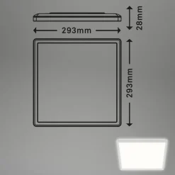 LED-loftslampe Slank, kantet 29,3 x 29,3 cm