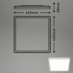 LED-loftslampe Slank, kantet 42 x 42 cm