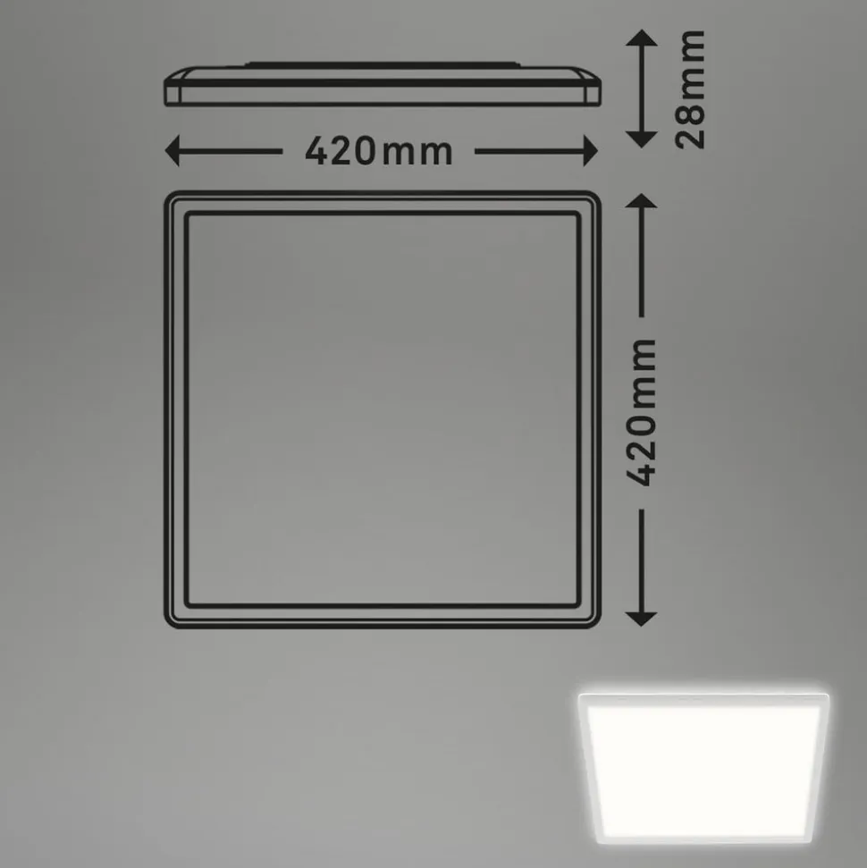 LED-loftslampe Slank, kantet 42 x 42 cm