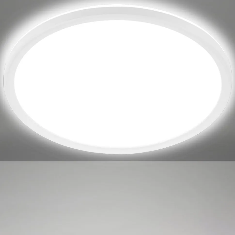 LED-loftslampe Slim, rund, 29,3 cm