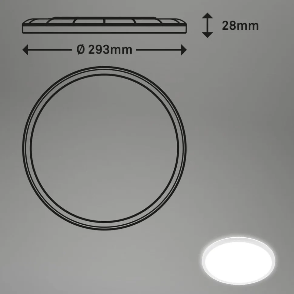 LED-loftslampe Slim, rund, 29,3 cm