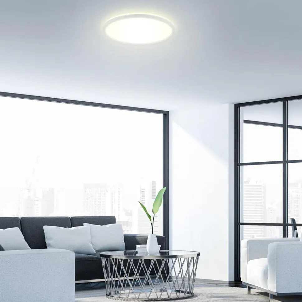 LED-loftslampe Slim, rund, 42 cm