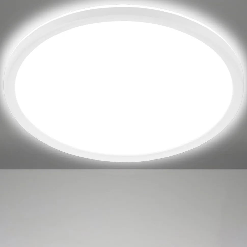 LED-loftslampe Slim, rund, 42 cm