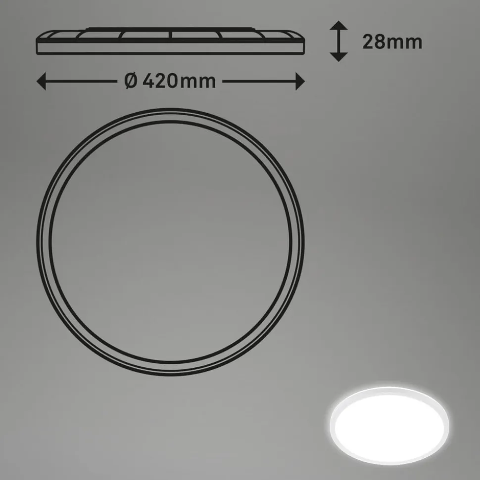 LED-loftslampe Slim, rund, 42 cm