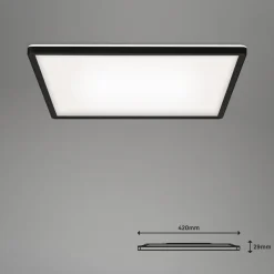 LED-loftslampe Slim smart sort dim CCT 42x42cm