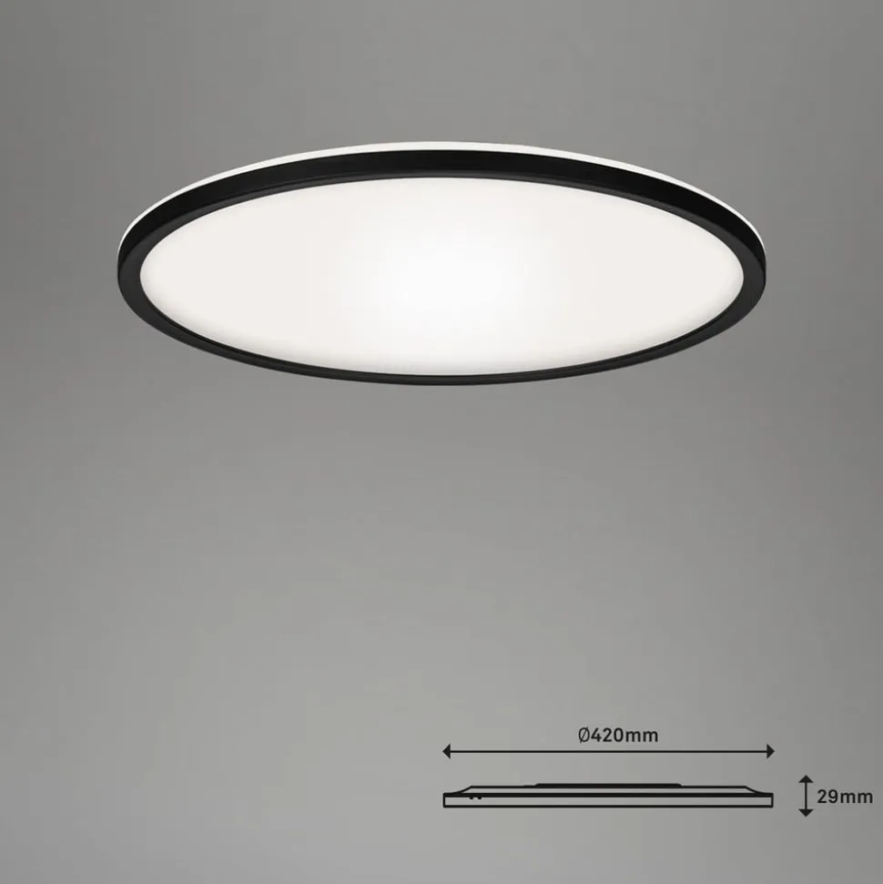 LED-loftslampe Slim smart sort dim CCT Ø 42 cm
