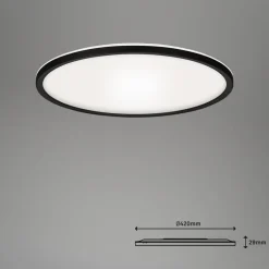 LED-loftslampe Slim smart sort dim CCT Ø 42 cm