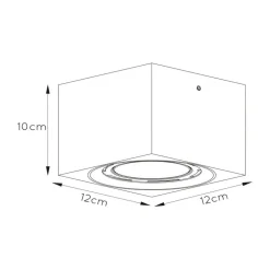LED-loftspot Fedler kantet sort