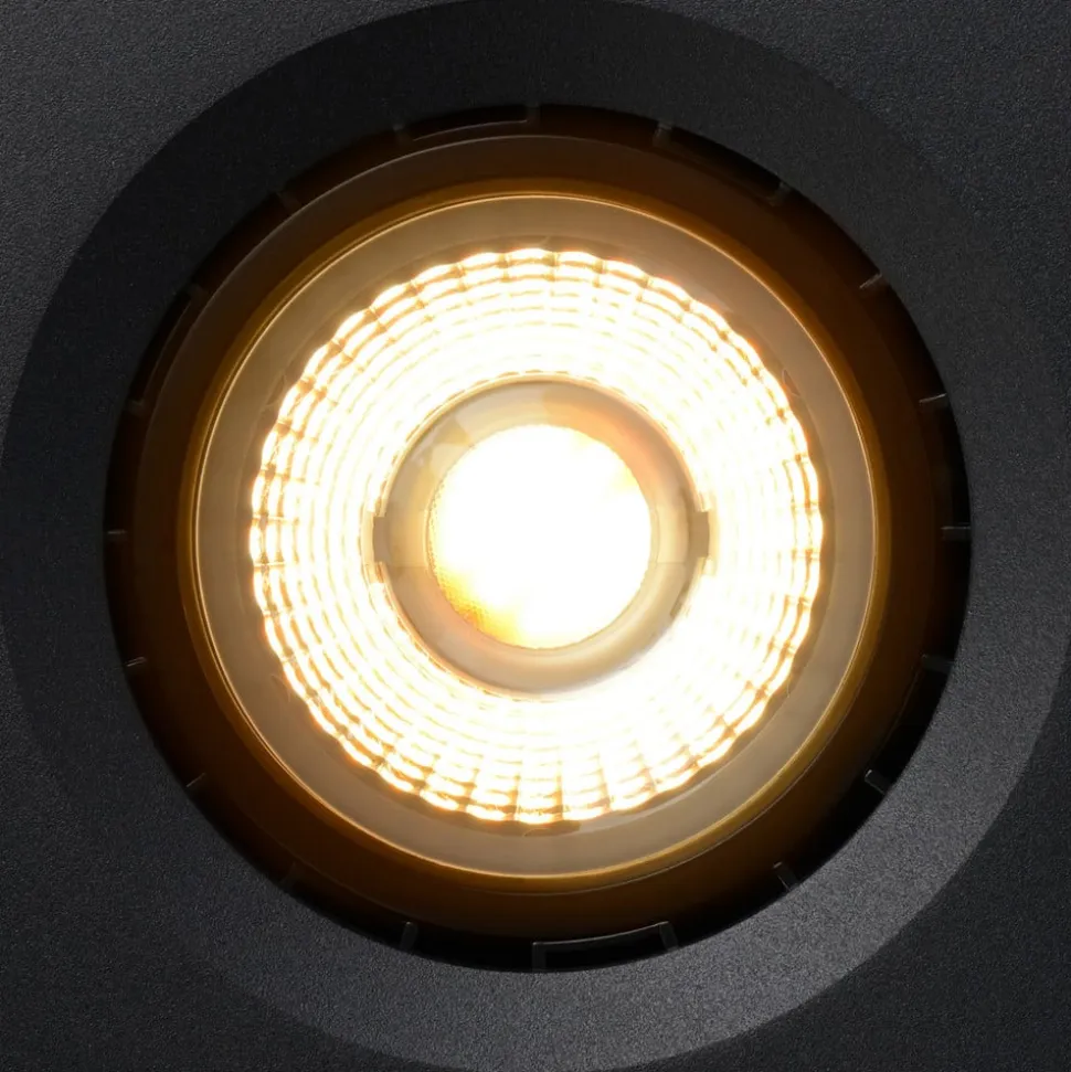 LED-loftspot Fedler kantet sort