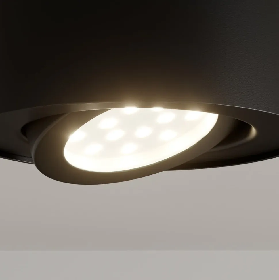 LED-loftsspot i rør, sort