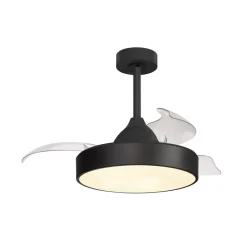 LED-loftventilator Alaska Mini sort DC støjsvag 91 cm CCT