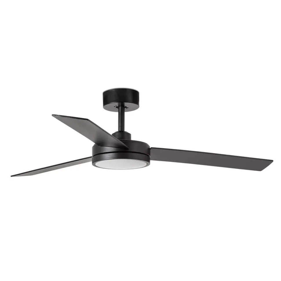 LED-loftventilator Barth med lys, sort