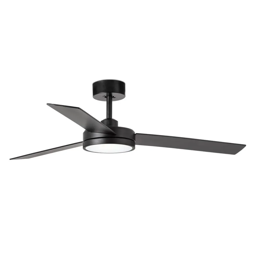 LED-loftventilator Barth med lys, sort