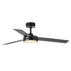 LED-loftventilator Barth med lys, sort