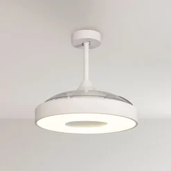 LED-loftventilator Coin hvid DC-motor støjsvag Ø 106 cm CCT