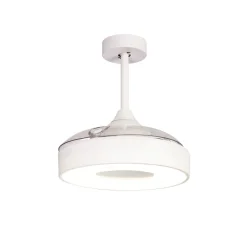 LED-loftventilator Coin Mini hvid DC lydsvag Ø 91 cm CCT