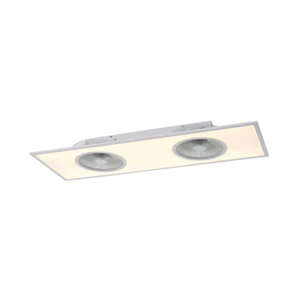 LED-loftventilator Flat-Air, CCT, hvid, 120x40cm