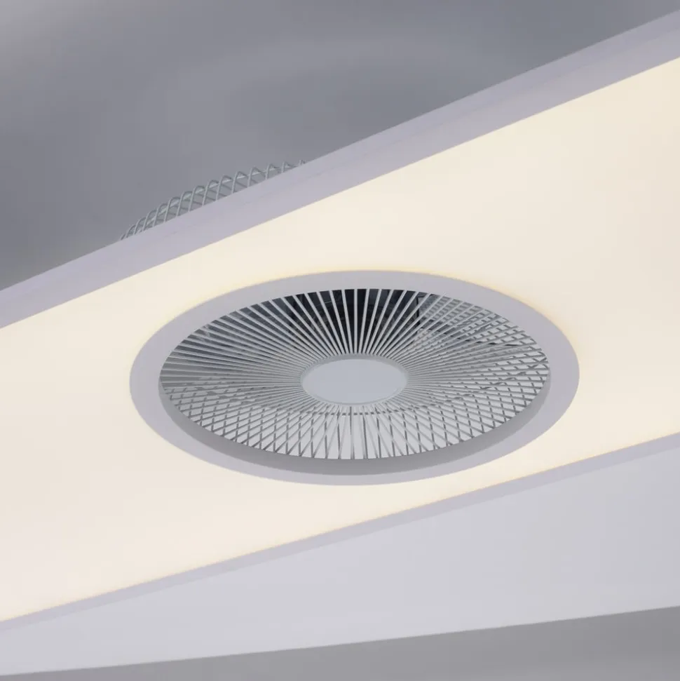 LED-loftventilator Flat-Air, CCT, hvid, 120x40cm