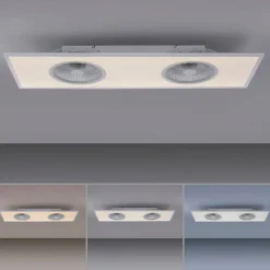 LED-loftventilator Flat-Air, CCT, hvid, 120x40cm