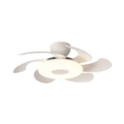 LED-loftventilator Flower hvid DC-motor støjsvag Ø 79 cm CCT