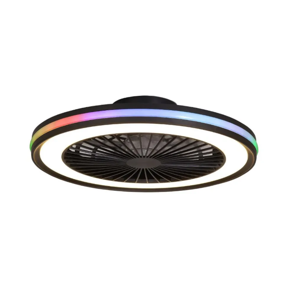 LED-loftventilator Gamer Big sort DC lydsvag 56 cm CCT RGB