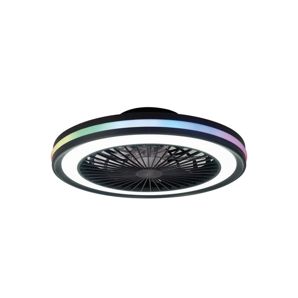 LED-loftventilator Gamer sort DC støjsvag Ø 47 cm CCT RGB