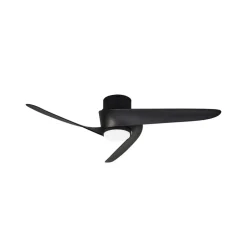 LED-loftventilator Groenland sort DC lydsvag Ø 122 cm CCT
