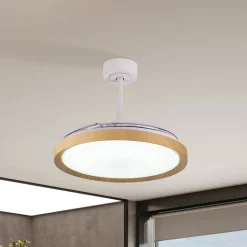 LED-loftventilator Mistral trædekor DC støjsvag Ø 106 cm CCT