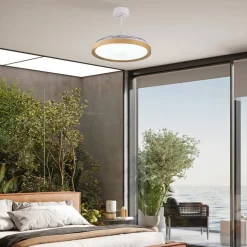 LED-loftventilator Mistral trædekor DC støjsvag Ø 106 cm CCT
