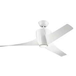 LED-loftventilator Phree 56, trebladet, hvid