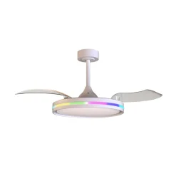LED-loftventilator Rafaga hvid DC lydsvag Ø 106 cm CCT RGB