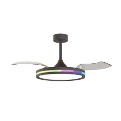 LED-loftventilator Rafaga sort DC lydsvag Ø 106 cm CCT RGB