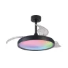 LED-loftventilator Siberia sort DC lydsvag Ø106cm CCT RGB