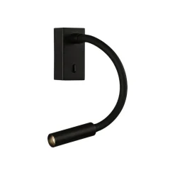 LED-læselampe Cio, afbryder, flexarm, 930, sort
