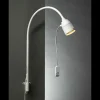LED-læselampe ved sengen med fleksibel arm og rødt lys