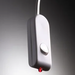 LED-læselampe ved sengen med fleksibel arm og rødt lys