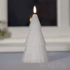 LED-lys Flamme Grany, hvid, 18 cm, ægte voks, batteridrevet