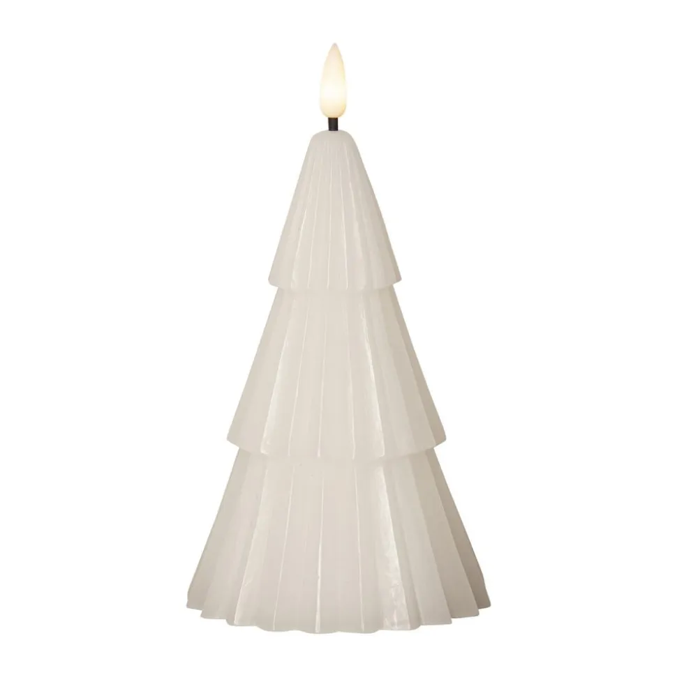 LED-lys Flamme Grany, hvid, 18 cm, ægte voks, batteridrevet