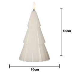 LED-lys Flamme Grany, hvid, 18 cm, ægte voks, batteridrevet